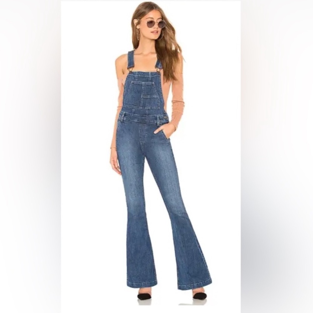 Free People bell bottom overalls